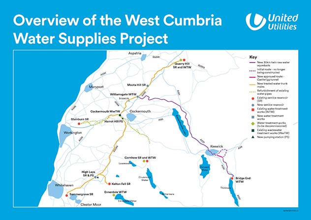 Map of the Thirlmere Link Main Project